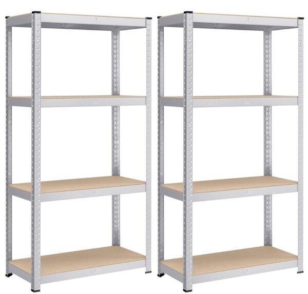 Σετ 2 μεταλλικές ραφιέρες, Songmics, Μαύρο, 520 kg 40 x 80 x 160 cm