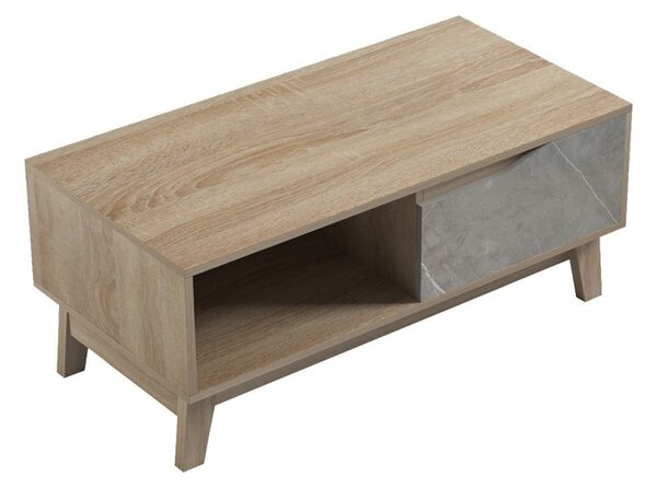 Τραπεζάκι σαλονιού Judas Sonoma Μπεζ marmura90x45x38.5 cm