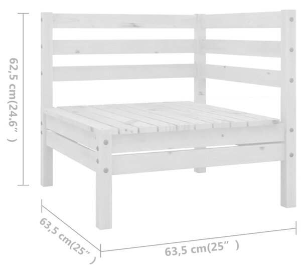 VidaXL Σαλόνι Κήπου Σετ 7 Τεμαχίων Λευκό από Μασίφ Ξύλο Πεύκου