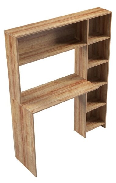 Γραφείο Janson Pakoworld με βιβλιοθήκη, χρώμα δρυς, 113.2x40x141.8 cm