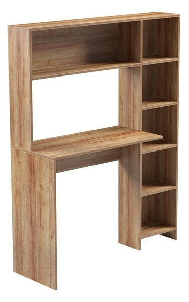 Γραφείο Janson Pakoworld με βιβλιοθήκη, χρώμα δρυς, 113.2x40x141.8 cm