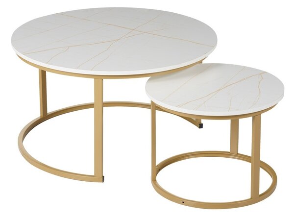 Σετ τραπεζάκια σαλονιού 2 τεμ. Solme I Χρυσό 80x80x45 cm