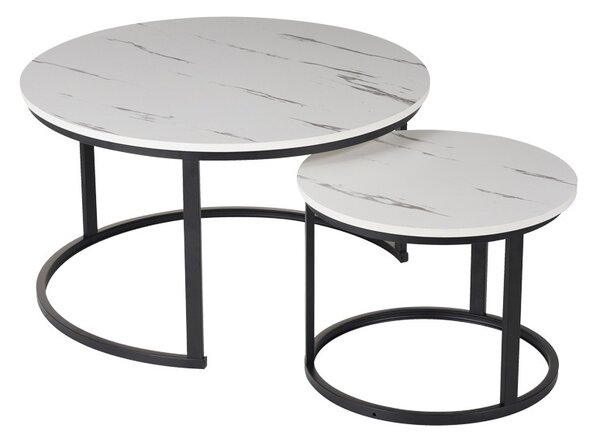 Σετ τραπεζάκια σαλονιού 2 τεμ. Solme I Λευκό 80x80x45 cm