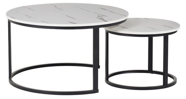 Σετ τραπεζάκια σαλονιού 2 τεμ. Solme I Λευκό 80x80x45 cm