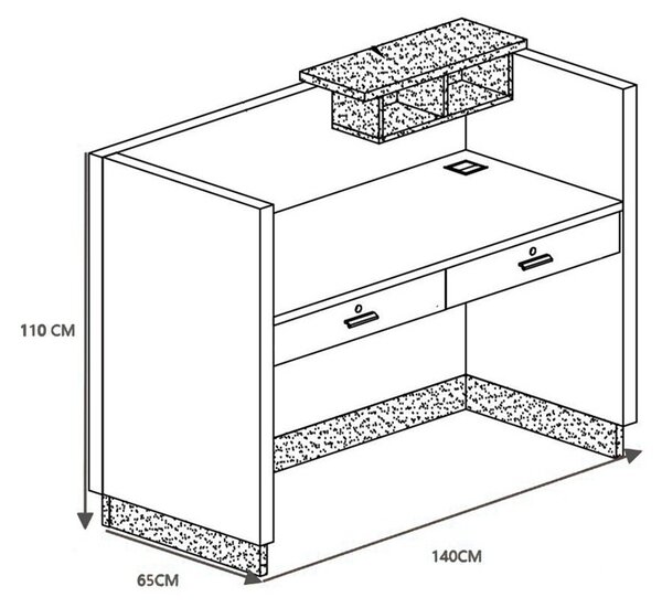 Γραφείο υποδοχής Oscar Καρυδί 140x65x110 cm