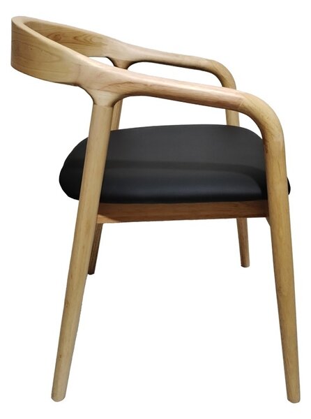 Καρέκλα με μπράτσα Hogie Natural 61x60x76 cm