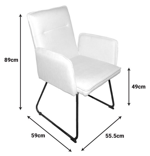 Καρέκλα με μπράτσα Essential Λευκό 55.5x59x89 cm