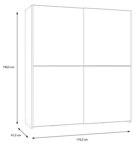 Ντουλάπα με 2 Πόρτες Noez I Λευκό 170.5x61x190.5 cm