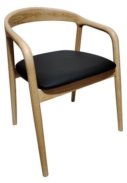 Καρέκλα με μπράτσα Hogie Natural 61x60x76 cm