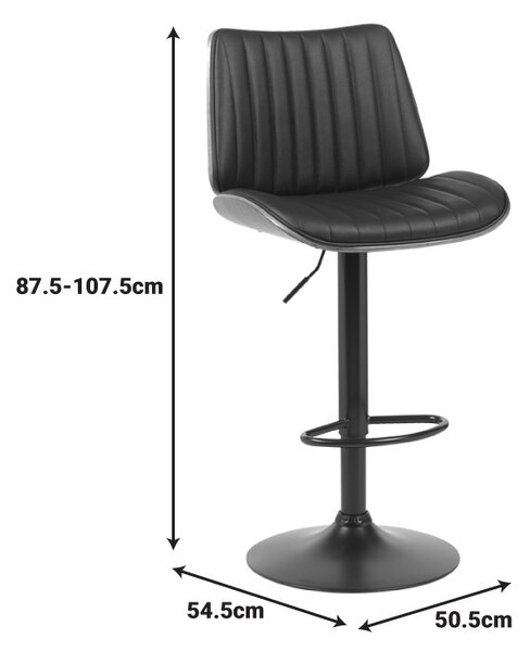 Σκαμπό μπαρ Amani Μαύρο 50.5x54x107.5 cm
