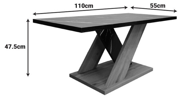 Τραπεζάκι σαλονιού Solange Φυσικό 110x55x47.5 cm