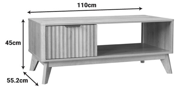 Τραπεζάκι σαλονιού Hamea Φυσικό 110x55.2x45 cm