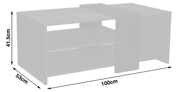 Τραπεζάκι σαλονιού Cozeto Μαύρο 100x53x41.5 cm