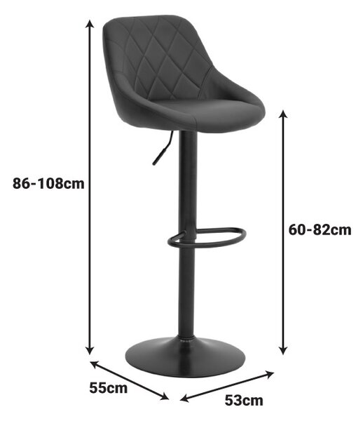 Σκαμπό μπαρ ajustabil Boronez Μαύρο 47x49x112 cm