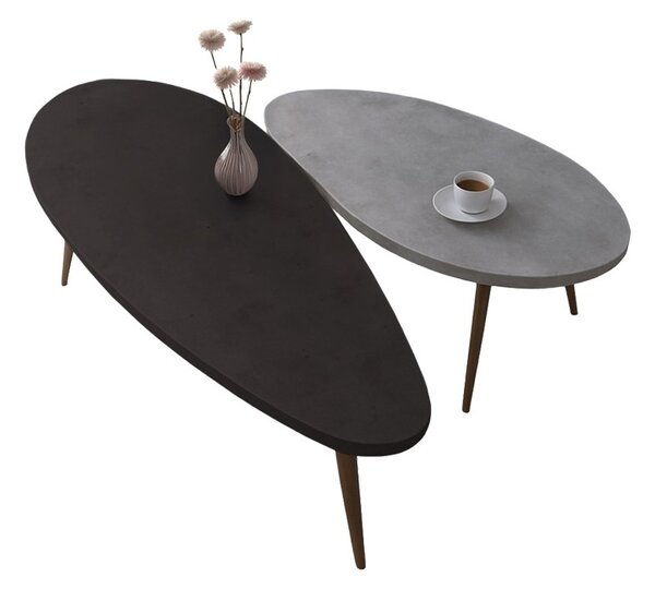 Σετ τραπεζάκια σαλονιού 2 τεμ. Monty Carbune 116x46x46 cm