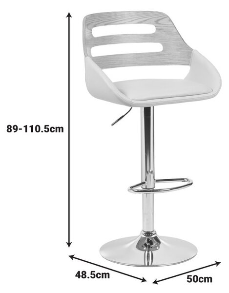 Σκαμπό μπαρ ajustabil Fern Μπεζ 50x48.5x110.5 cm