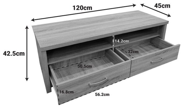 Έπιπλο TV Podizor Καφέ 120x45x42.5 cm