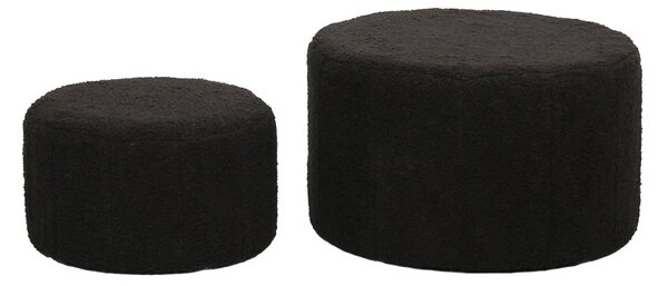 Σετ σκαμπό 2 τεμ. Gabello boucle Μαύρο 44x44x26.5 cm