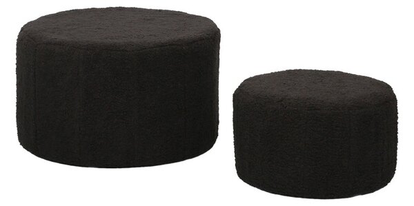 Σετ σκαμπό 2 τεμ. Gabello boucle Μαύρο 44x44x26.5 cm