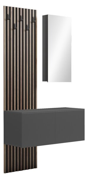 Κρεμάστρα με Καθρέφτη Arika Καφέ 100x37.1x199.5 cm