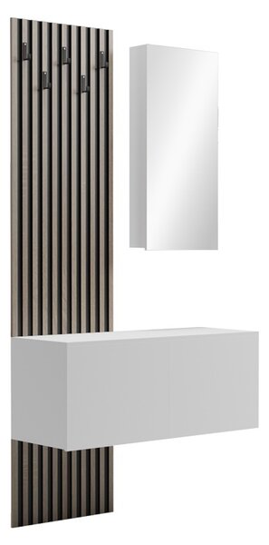 Κρεμάστρα με Καθρέφτη Arika Λευκό 100x37.1x199.5 cm