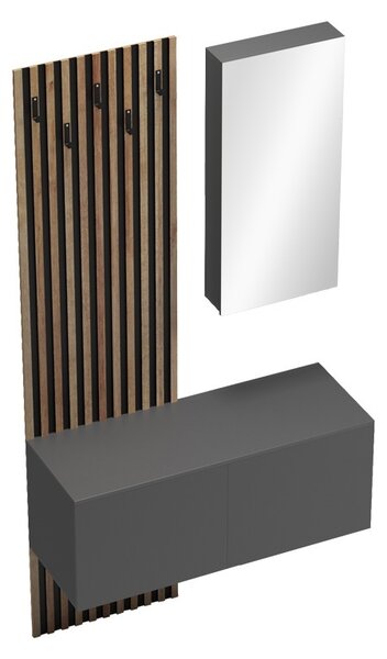 Κρεμάστρα με Καθρέφτη Arika Καφέ 100x37.1x199.5 cm