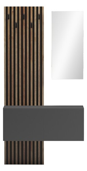 Κρεμάστρα με Καθρέφτη Arika Καφέ 100x37.1x199.5 cm