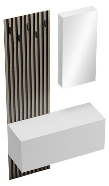 Κρεμάστρα με Καθρέφτη Arika Λευκό 100x37.1x199.5 cm