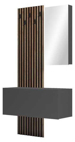 Κρεμάστρα με Καθρέφτη Arika Καφέ 100x37.1x199.5 cm