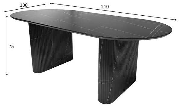 Τραπέζι τραπεζαρίας Nembou boho Μαύρο 210x100x76 cm