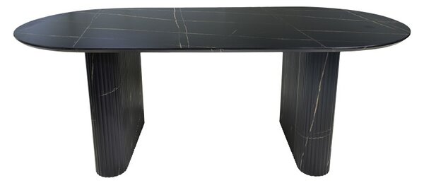 Τραπέζι τραπεζαρίας Nembou boho Μαύρο 210x100x76 cm