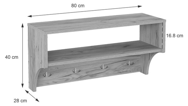 Κρεμάστρα Crosta Natural 80x28x40 cm