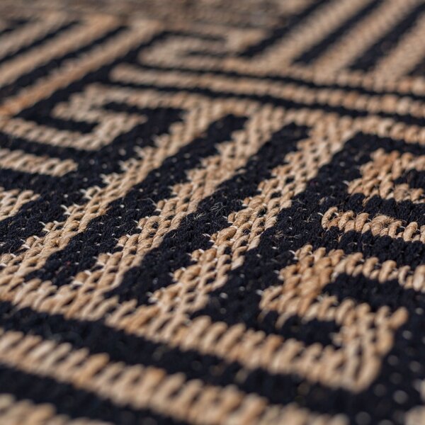 Χαλί Meander Jute Μαύρο 120x170 cm, Flair Rugs