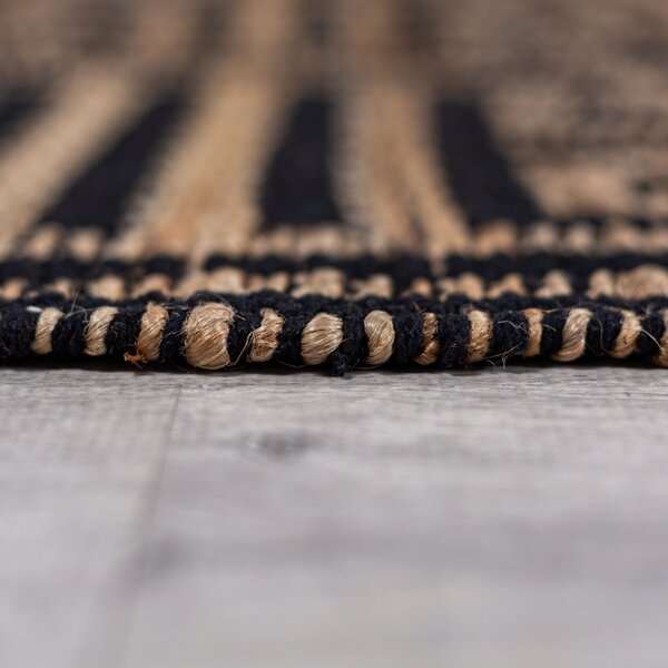 Χαλί Meander Jute Μαύρο 120x170 cm, Flair Rugs