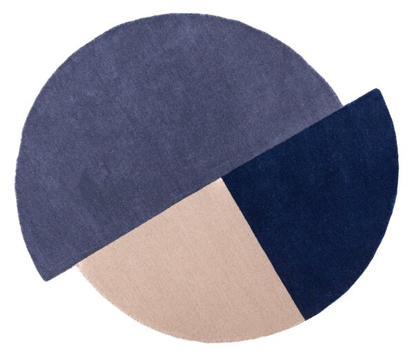 Στρογγυλό Χαλί Mia Segment Μπλε 200x200 cm, Flair Rugs