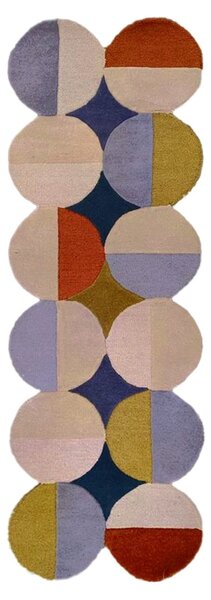Χαλί διάδρομος Mia Ellipse Μπλε, Κεραμιδί 80x230 cm, Flair Rugs