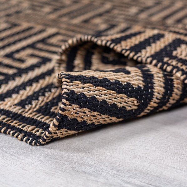 Χαλί Meander Jute Μαύρο 120x170 cm, Flair Rugs