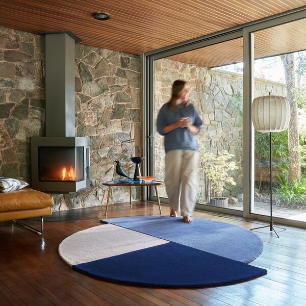 Στρογγυλό Χαλί Mia Segment Μπλε 200x200 cm, Flair Rugs