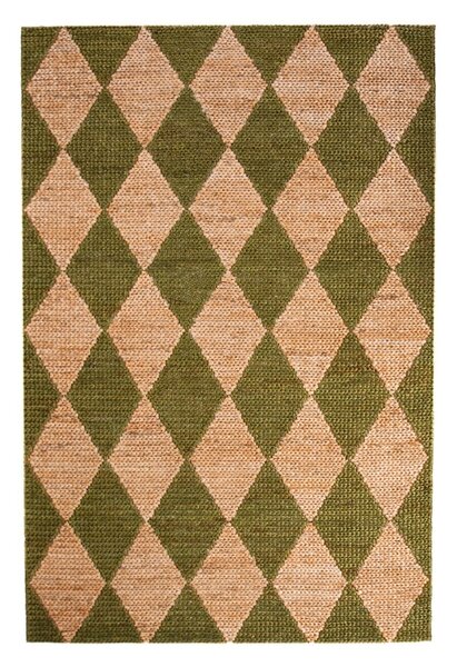Χαλί Effie Diamond Jute Πράσινο masliniu 120x170 cm, Flair Rugs