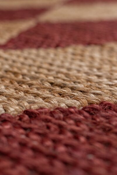 Χαλί διάδρομος Effie Diamond Jute Τερακότα 80x230 cm, Flair Rugs