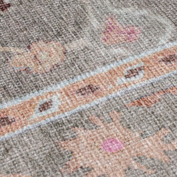 Χαλί διάδρομος Una Floral Washable Πράσινο 60x230 cm, Flair Rugs
