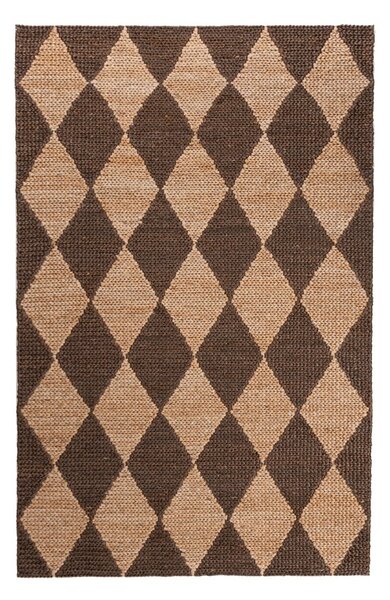 Χαλί Effie Diamond Jute Καφέ inchis 120x170 cm, Flair Rugs
