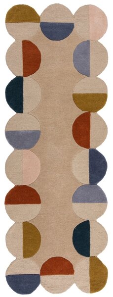 Χαλί διάδρομος Mia Scallop Frame Κεραμιδί, Natural 80x230 cm, Flair Rugs