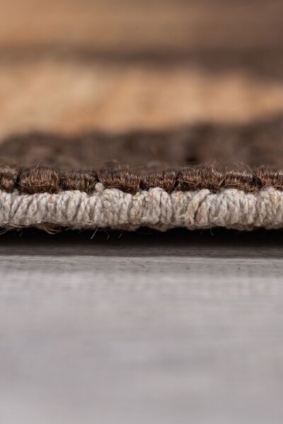 Χαλί διάδρομος Effie Diamond Jute Σκούρο καφέ 80x230 cm, Flair Rugs