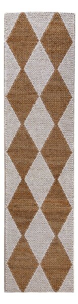 Χαλί διάδρομος Effie Diamond Jute Μπεζ deschis 80x230 cm, Flair Rugs
