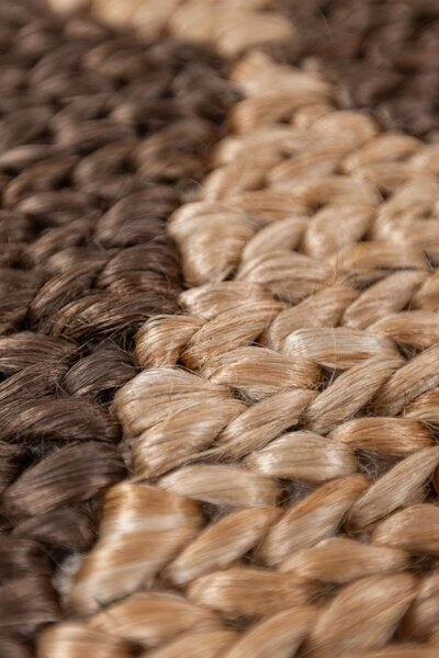 Χαλί διάδρομος Effie Diamond Jute Σκούρο καφέ 80x230 cm, Flair Rugs