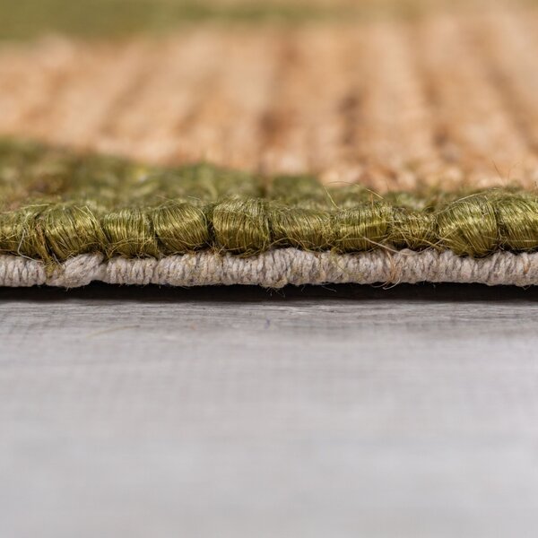Χαλί Effie Diamond Jute Πράσινο masliniu 120x170 cm, Flair Rugs
