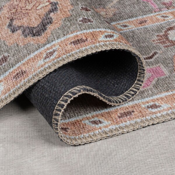 Χαλί διάδρομος Una Floral Washable Πράσινο 60x230 cm, Flair Rugs
