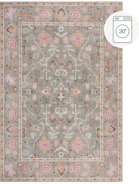 Χαλί Una Floral Washable Πράσινο 152x230 cm, Flair Rugs