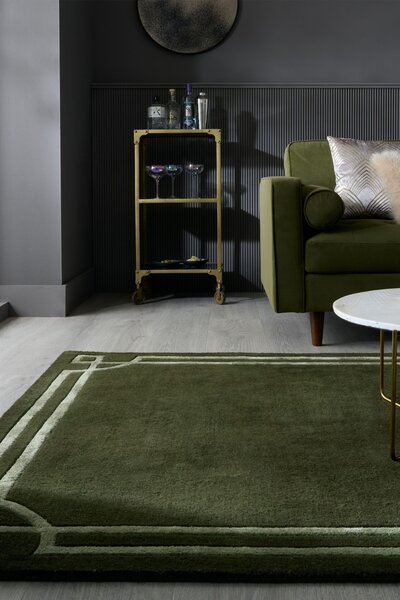 Χαλί Gatsby Wool Πράσινο masliniu 120x170 cm, Flair Rugs